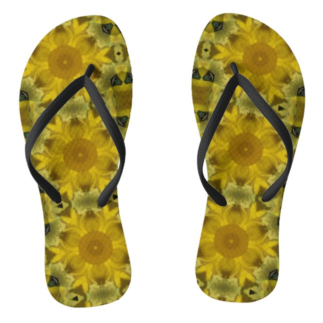 Sunshine Flower Burst Golden Jandals (Footbed)