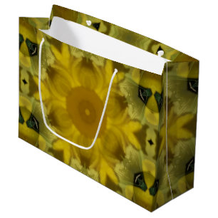 Sunshine Flower Burst Golden Large Gift Bag