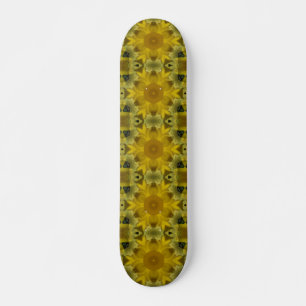 Sunshine Flower Burst Golden Skateboard