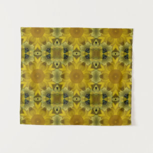 Sunshine Flower Burst Golden Tapestry