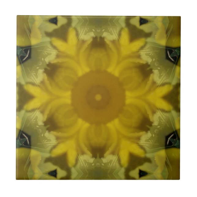 Sunshine Flower Burst Golden Tile (Front)