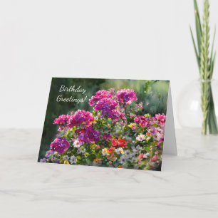 Sunshine Flower Garden Art Birthday Card