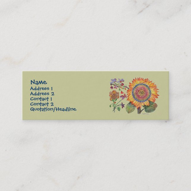 Sunshine flower Profile Card tan background (Front)