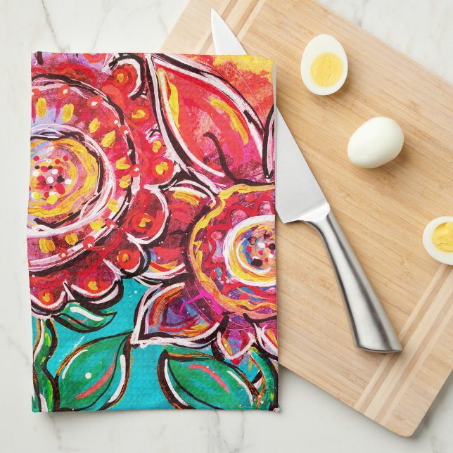 Sunshine & Flowers Kitchen Towel (Quarter Fold)