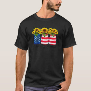 Sunshine Freedom Patriotic Sunflower American Fla T-Shirt