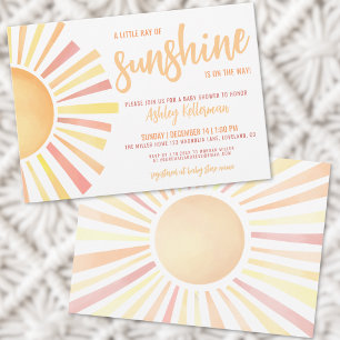 Sunshine Gender Neutral Boho Sun Baby Shower Invitation