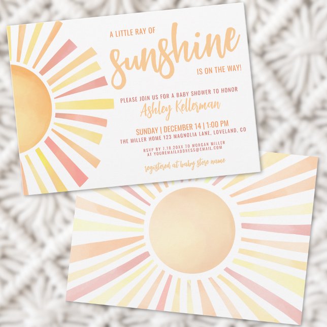 Sunshine Gender Neutral Boho Sun Baby Shower Invitation (Sunshine Gender Neutral Boho Sun Baby Shower Invitation)