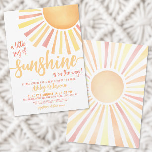 Sunshine Gender Neutral Boho Sun Baby Shower Invitation