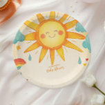 Sunshine Gender Neutral Boho Sun  Paper Plate<br><div class="desc">Elevate your celebration with Sunshine Gender Neutral Boho Sun Paper Plates! Featuring a stylish boho sun design with warm neutral tones like beige, terracotta, and cream, these plates bring a modern, gender-neutral vibe to any event. Perfect for baby showers, birthdays, or casual gatherings, the minimalist sun motif adds a touch...</div>