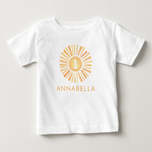 Sunshine gender neutral First 1st Birthday Baby T-Shirt (Front)