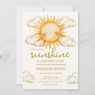 Sunshine Gender-Neutral Sun Baby Shower Invitation