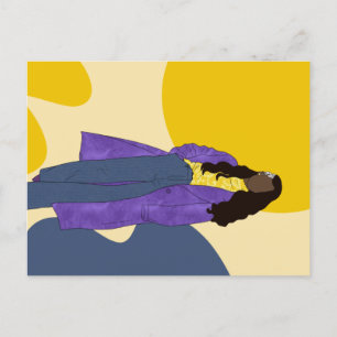 Sunshine Glory - Handmade Unique Black Art Postcard