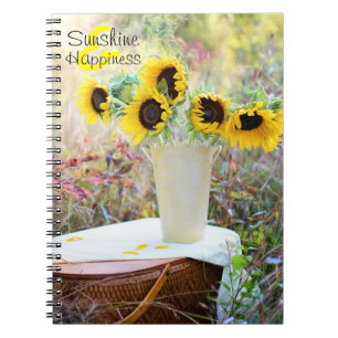 Sunshine & Happiness Sunflowers Spiral Notebook