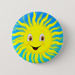 Sunshine Happy Face 6 Cm Round Badge