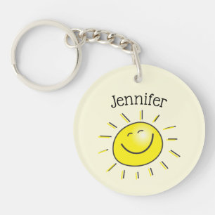 Sunshine Happy Face Key Ring
