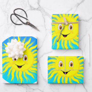 Sunshine Happy Face Wrapping Paper Sheet