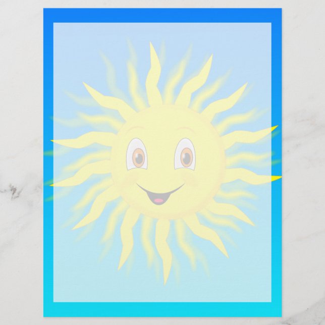 Sunshine Happy Sun Face Custom Letterhead (Front)