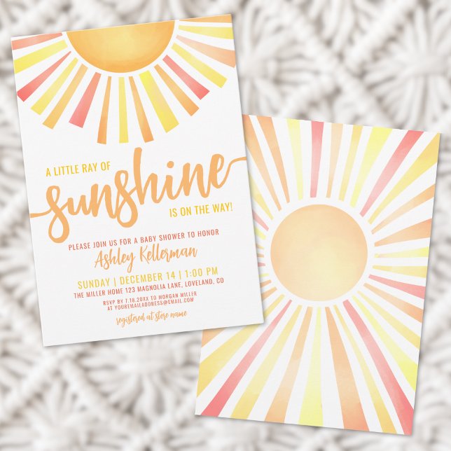 Sunshine Happy Yellow Boho Sun Baby Shower Invitation (Sunshine Happy Yellow Boho Sun Baby Shower Invitation)