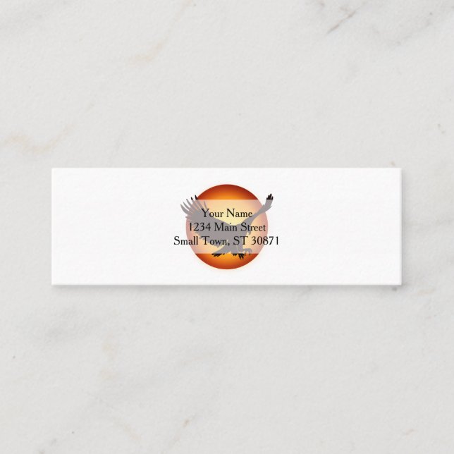 Sunshine hawk silhouette - Choose background colou Mini Business Card (Front)
