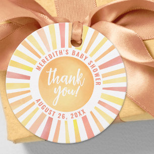 Sunshine Here Comes The Son Boho Sun Baby Shower Favour Tags