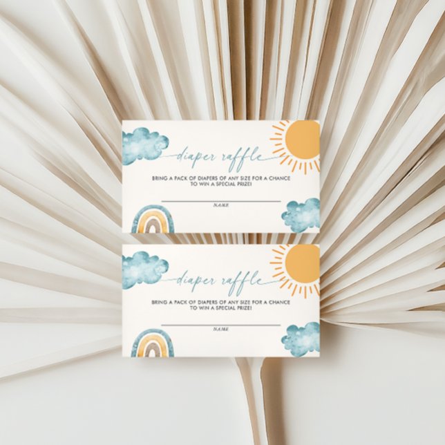 Sunshine Here Comes The Son Diaper Raffle Enclosure Card (Creator Uploaded)