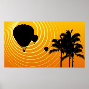 sunshine hot air balloons poster