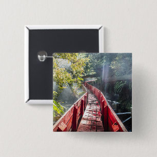 Sunshine in the Termas Geometricas, Conaripe, Chil 15 Cm Square Badge