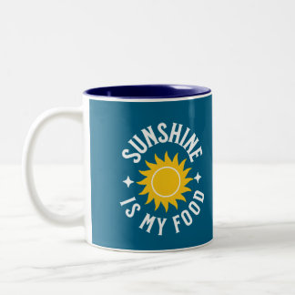 SUNSHINE IS MY FOOD Two-Tone COFFEE MUG