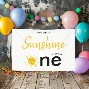 Sunshine is Turning One Birthday Party Banner