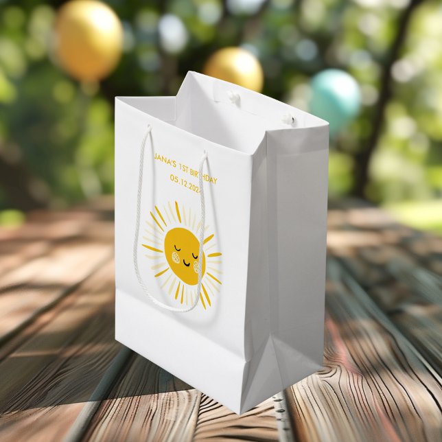 Sunshine is Turning One Birthday Party  Medium Gift Bag (Creator Uploaded)