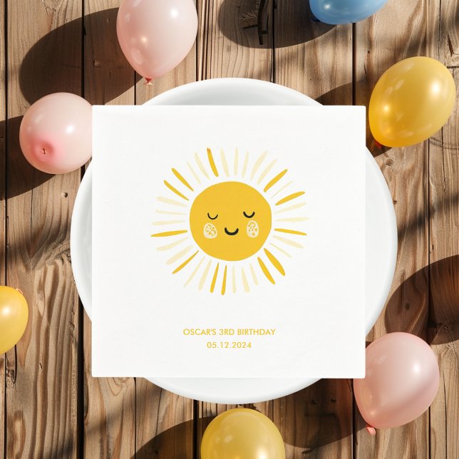 Sunshine is Turning One Birthday Party  Napkin (Creator Uploaded)