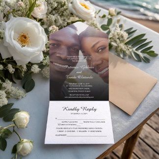Sunshine Joy Photo Wedding All In One Invitation