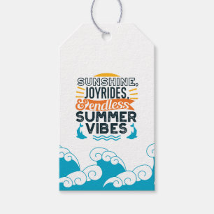 Sunshine & Joyrides - Endless Summer Vibes Quote Gift Tags