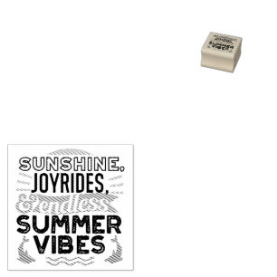 Sunshine & Joyrides - Endless Summer Vibes Quote Rubber Stamp