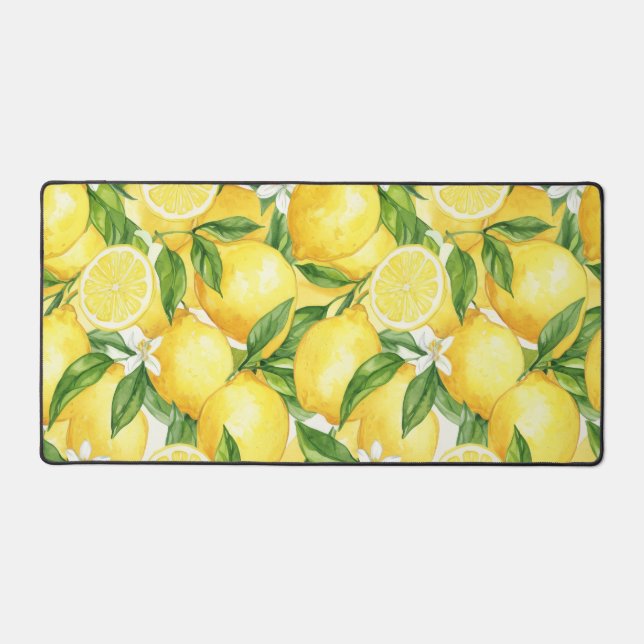 Sunshine Lemon Blossom Desk Mat (Front)