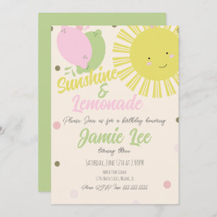 Sunshine Lemon Lime Lemonade Park Birthday  Invitation