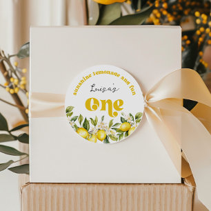 Sunshine Lemonade lemon 1st birthday party Classic Round Sticker