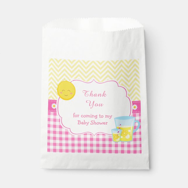 Sunshine & Lemonade Pink & Yellow  Favour Bags (Front)
