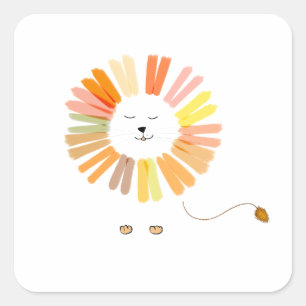 Sunshine lion square sticker