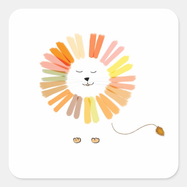Sunshine lion square sticker (Front)