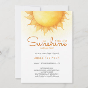 Sunshine Little Baby Boy Shower Invitation