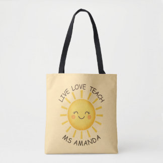 Sunshine Live Love Teach Personalised Teacher Tote Bag
