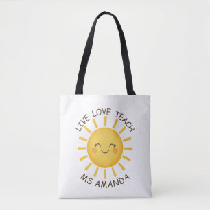 Sunshine Live Love Teach Personalised Teacher Tote Bag
