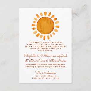 Sunshine Long Distance Baby Shower Insert 