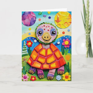 Sunshine Meadow Turtle: Cute Kids Birthday Card