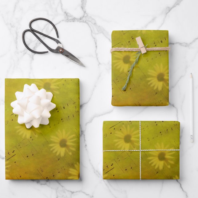 Sunshine Mixed Media Wrapping Paper Sheet (Front)