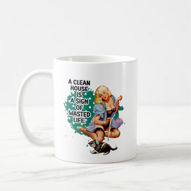 Sunshine Mixed with Hurricane Retro Housewife  Coffee Mug (Left)