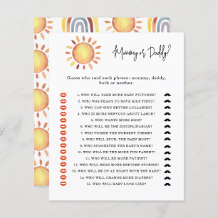 Sunshine mummy or daddy baby shower game