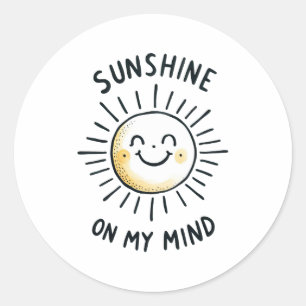 Sunshine On My Mind Classic Round Sticker