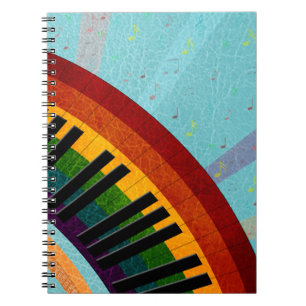 sunshine on water reflections round piano spiral notebook